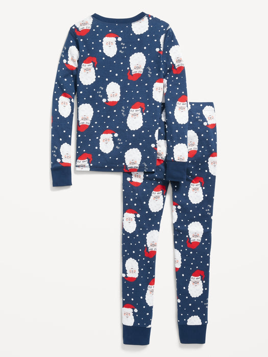 Matching Santa Claus Gender-Neutral Snug-Fit Pajamas for Kids