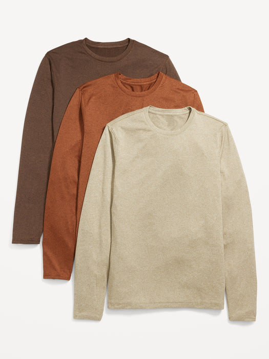 Go-Dry Cool Odor-Control Core Long-Sleeve T-Shirt 3-Pack for Men - Multi
