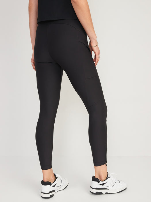 High-Waisted All-Seasons StretchTech 7/8-Length Hybrid Ankle Pants for Women - Black