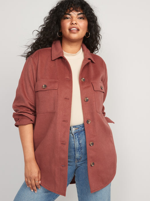 Soft-Brushed Utility Shacket for Women