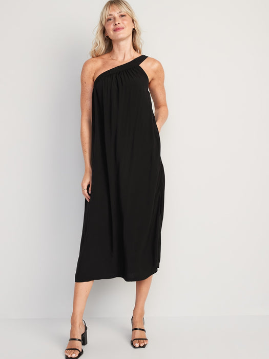 One-Shoulder Midi Shift Dress for Women