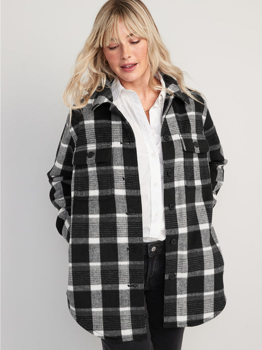 Plaid Soft-Brushed Utility Shacket for Women