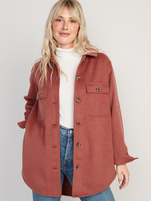 Soft-Brushed Utility Shacket for Women