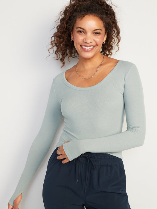 UltraLite Long-Sleeve Rib-Knit Top for Women