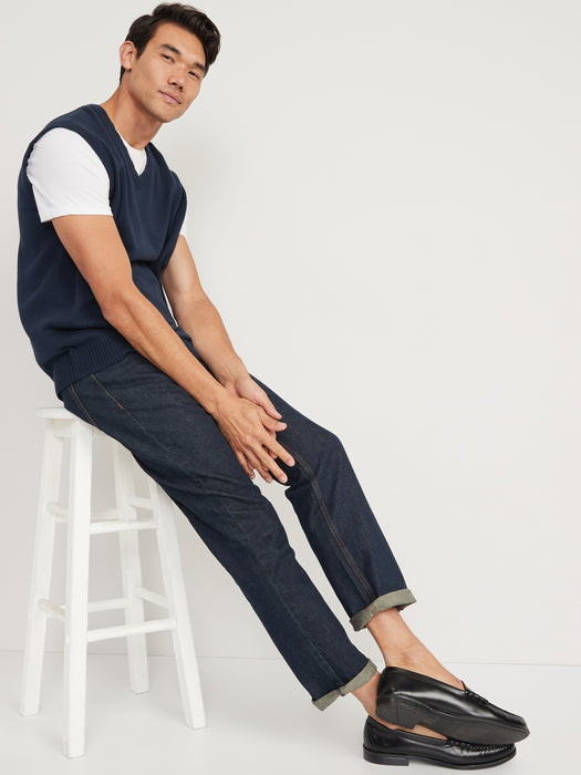 Oversized V-Neck Sweater Vest for Men - Blue