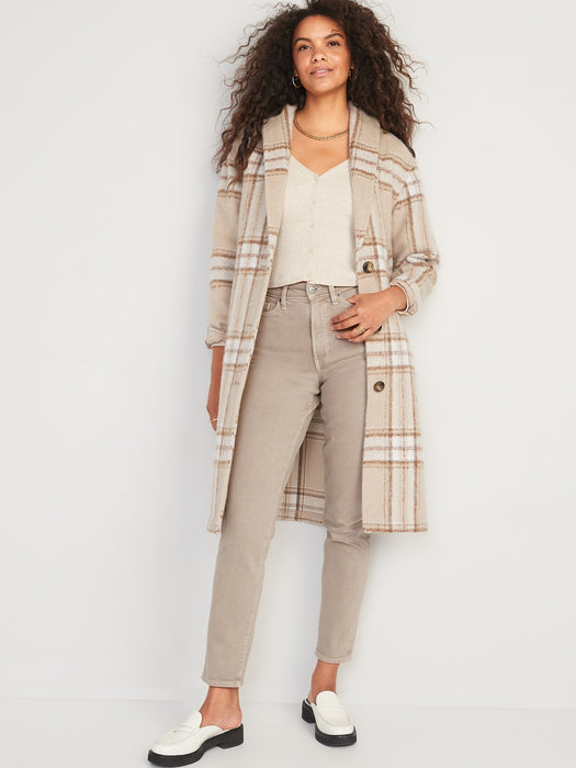 Curvy High-Waisted OG Straight Beige Ankle Jeans for Women