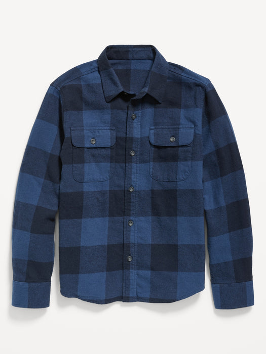 Plaid Flannel Utility Pocket Shirt for Boys - Multi