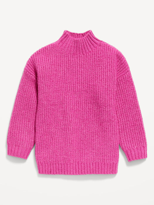Mock-Neck Cocoon Sweater for Toddler Girls