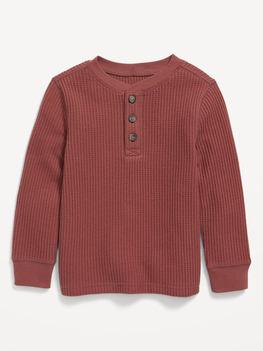 Long-Sleeve Thermal-Knit Henley T-Shirt for Toddler Boys