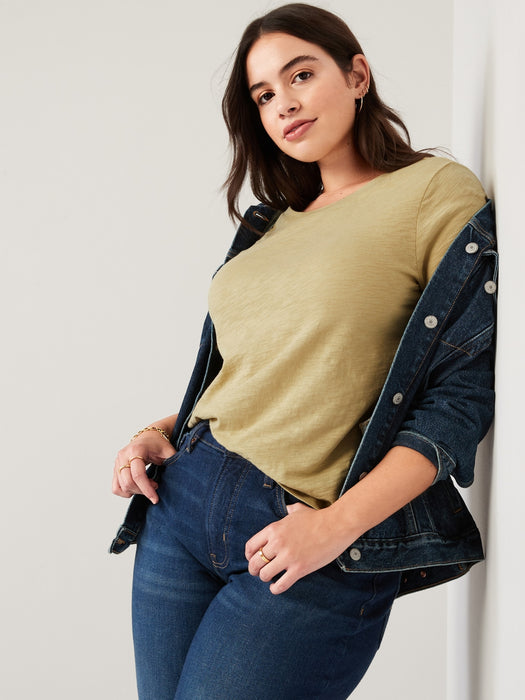 EveryWear Slub-Knit T-Shirt for Women - Green