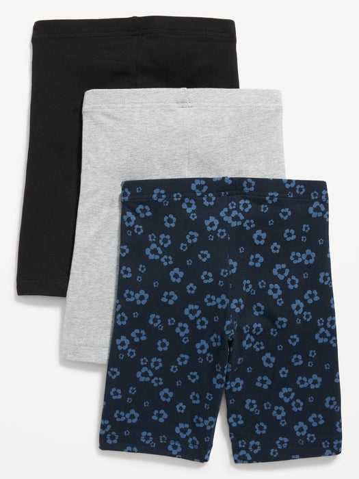 Long Jersey Biker Shorts 3-Pack for Girls