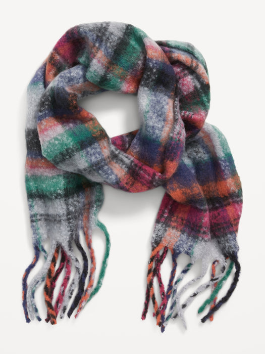 Cozy Soft-Brushed Patterned Scarf for Women - Multi