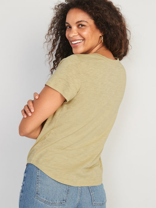 EveryWear Slub-Knit T-Shirt for Women - Green