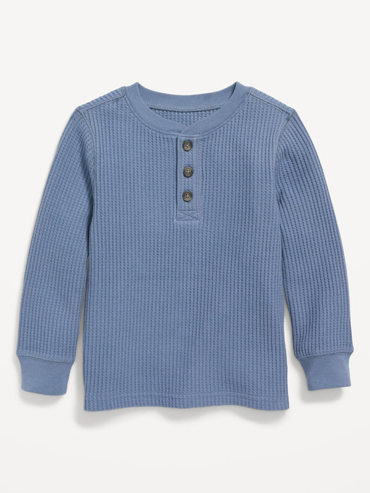 Long-Sleeve Thermal-Knit Henley T-Shirt for Toddler Boys