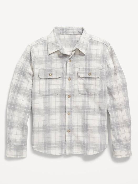 Plaid Flannel Utility Pocket Shirt for Boys
