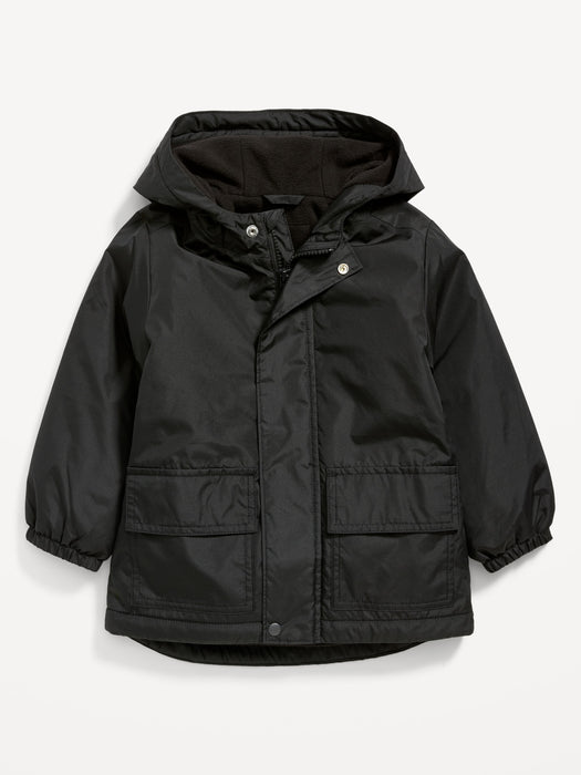 Unisex Water-Resistant Hooded Utility Jacket for Toddler