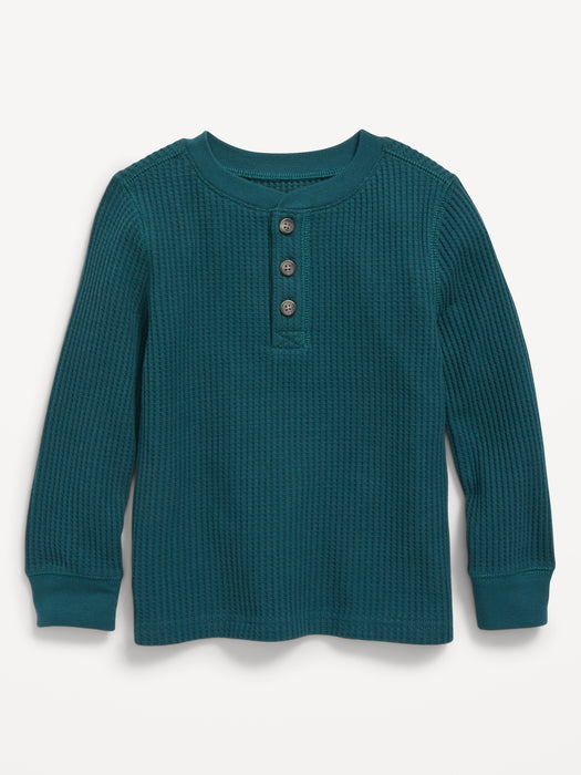 Long-Sleeve Thermal-Knit Henley T-Shirt for Toddler Boys
