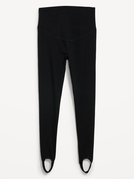 Maternity Full Panel Stirrup Leggings - Black