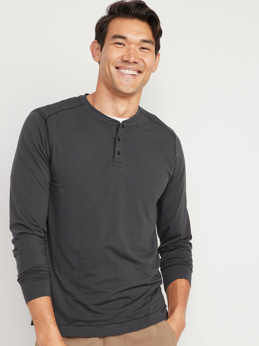 Beyond 4-Way Stretch Long-Sleeve Henley T-Shirt for Men
