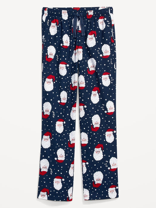 Printed Flannel Pajama Pants for Women - Beige