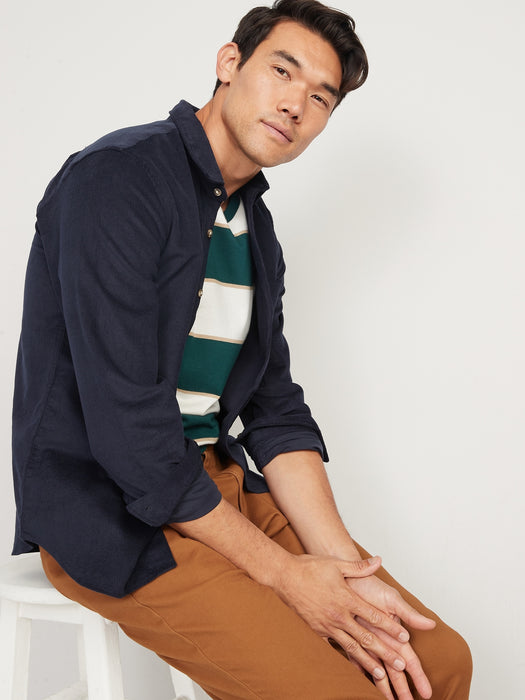 Regular-Fit Everyday Non-Stretch Corduroy Shirt for Men
