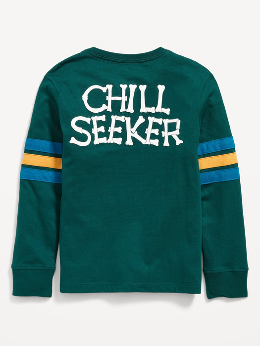 Striped Long-Sleeve Graphic T-Shirt for Boys