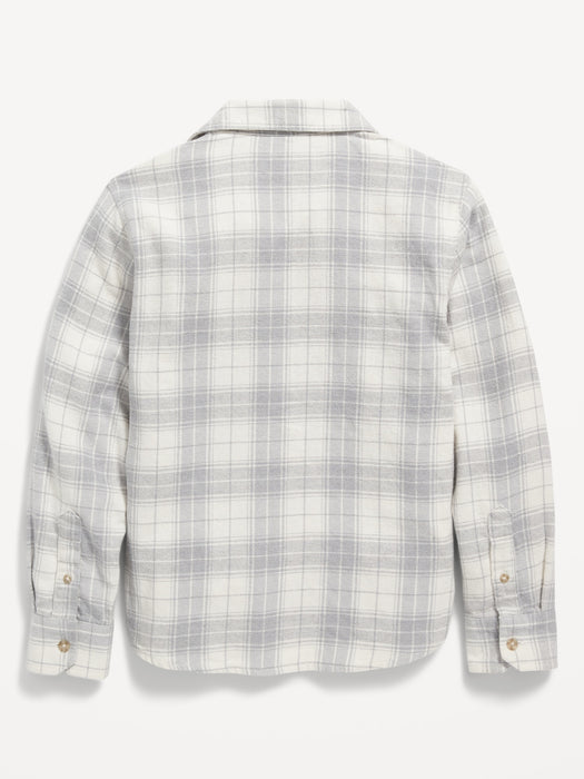 Plaid Flannel Utility Pocket Shirt for Boys