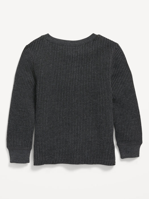Long-Sleeve Thermal-Knit Henley T-Shirt for Toddler Boys
