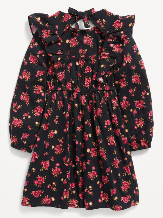 Fit & Flare Ruffle-Trim Floral Dress for Toddler Girls