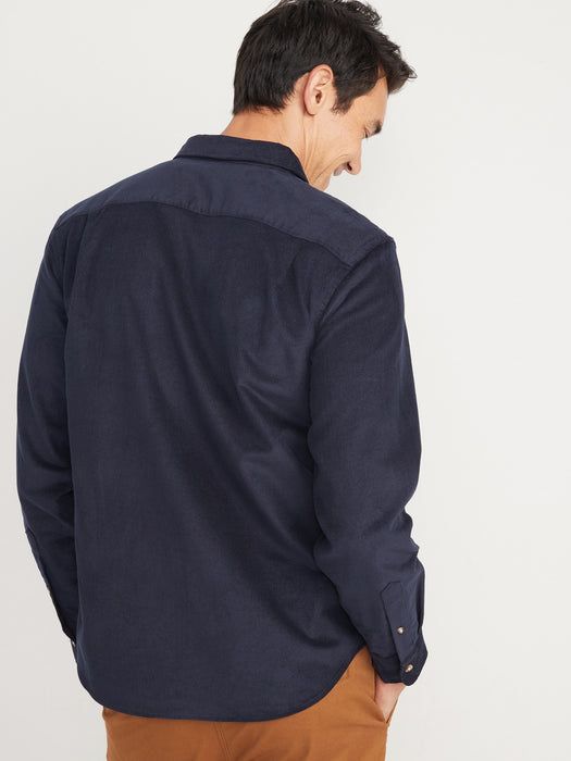 Regular-Fit Everyday Non-Stretch Corduroy Shirt for Men