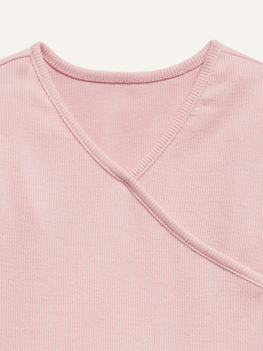 Fit & Flare Wrap-Front Tutu Dress for Toddler Girls - Pink