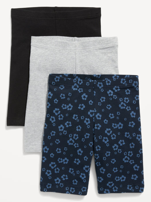Long Jersey Biker Shorts 3-Pack for Girls