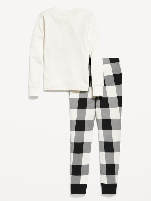 Gender-Neutral Holiday Matching Snug-Fit Pajama Set for Kids