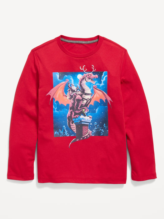 Christmas-Graphic Long-Sleeve T-Shirt for Boys
