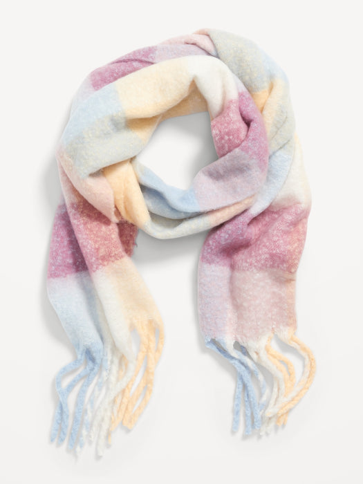 Cozy Soft-Brushed Patterned Scarf for Women - Multi