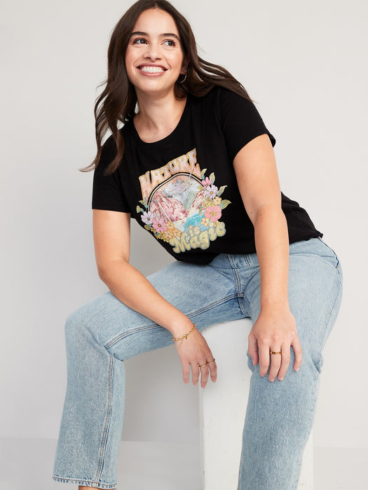 EveryWear Graphic Slub-Knit T-Shirt for Women