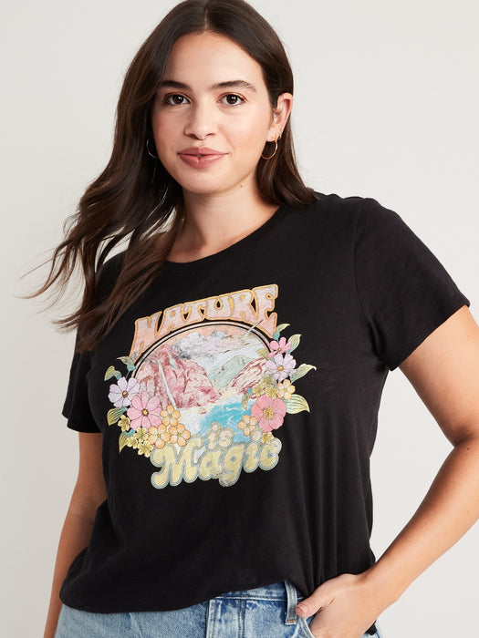 EveryWear Graphic Slub-Knit T-Shirt for Women