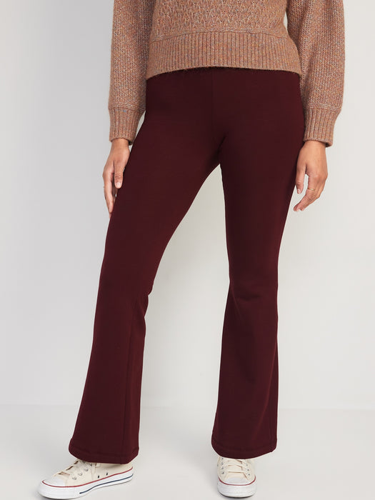 High-Waisted Fleece-Lined Flare Leggings for Women