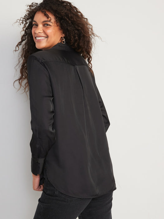 Satin Boyfriend Shirt for Women