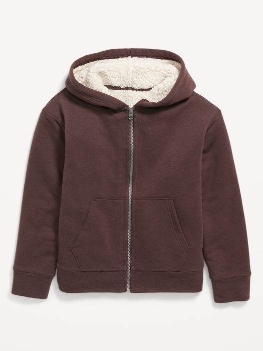 Cozy Sherpa-Lined  Zip Hoodie for Boys