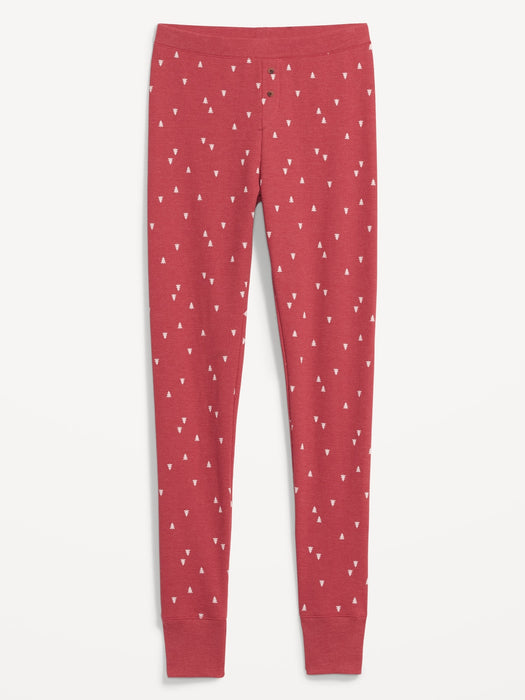 Matching Printed Thermal-Knit Pajama Leggings for Women - Multi