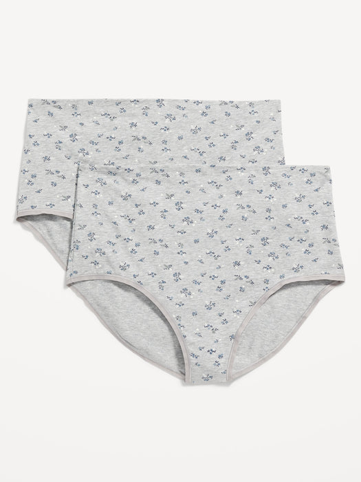 Maternity Supima® Cotton-Blend Over-the-Bump Underwear Briefs - Gray