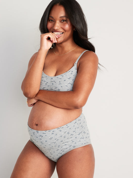 Maternity Supima® Cotton-Blend Over-the-Bump Underwear Briefs - Gray