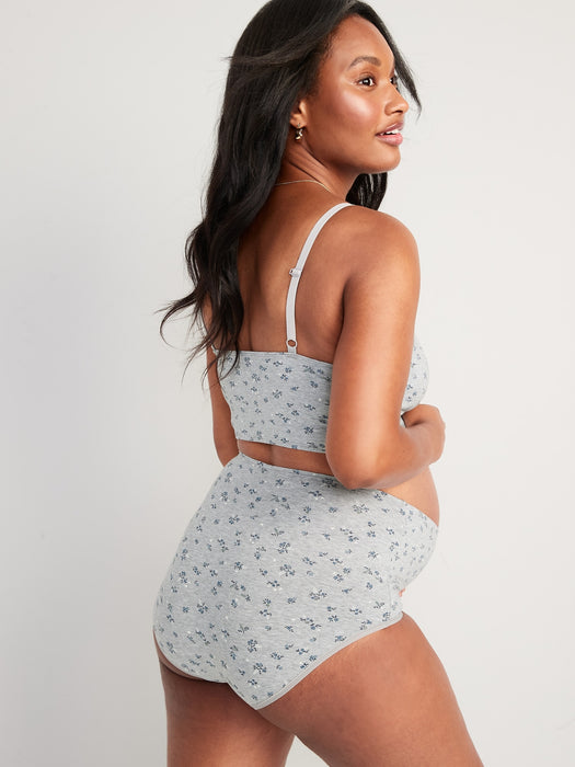 Maternity Supima® Cotton-Blend Over-the-Bump Underwear Briefs - Gray