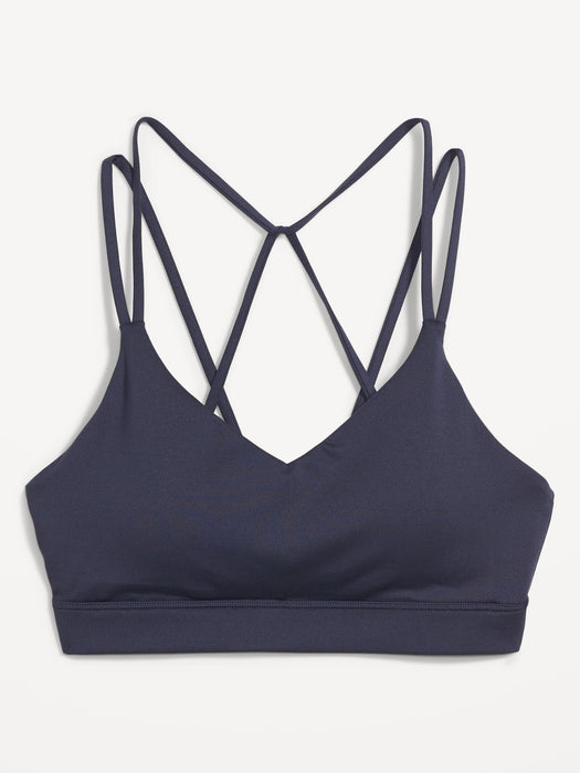 Light Support Strappy V-Neck Sports Bra for Women