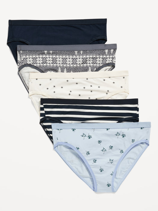 High-Waisted Supima&#174 Cotton Bikini Underwear 5-Pack for Women