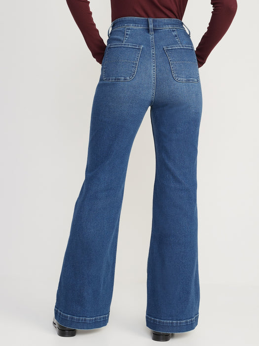 Extra High-Waisted 360° Stretch Trouser Flare Jeans for Women