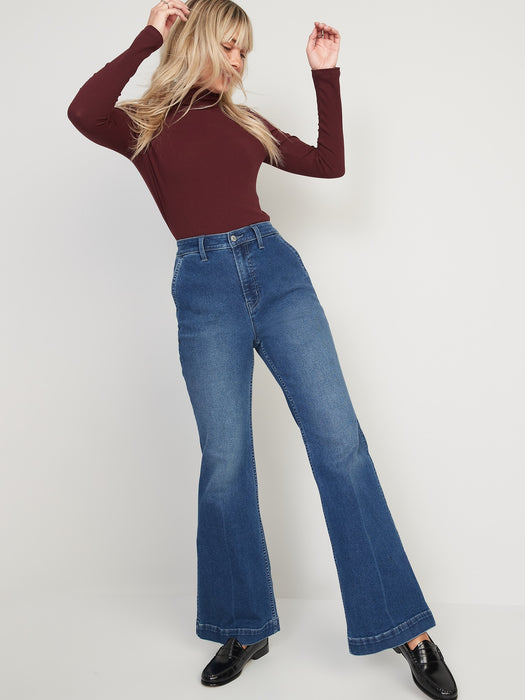 Extra High-Waisted 360° Stretch Trouser Flare Jeans for Women