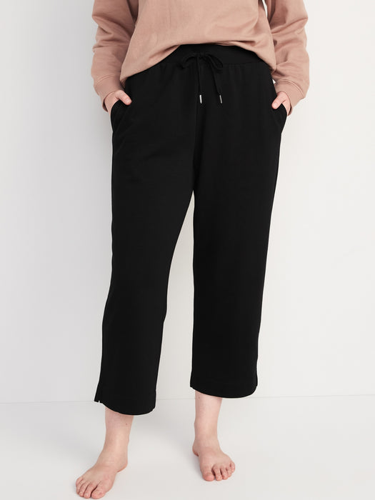 High-Waisted Cropped Straight Sweatpants for Women