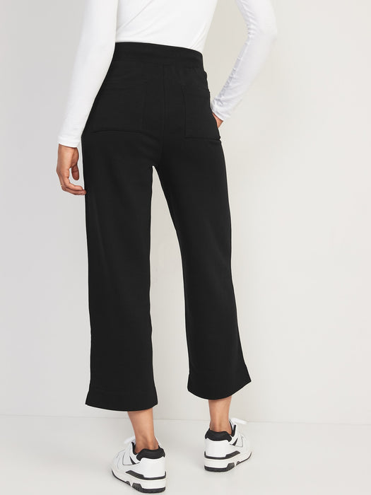 High-Waisted Cropped Straight Sweatpants for Women